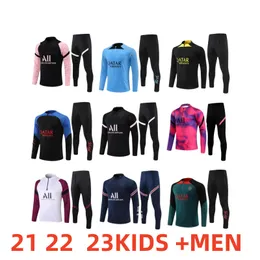 23 24 Kinder PSGS Parris Tracksuits Training Chandal Mbappe Kit Survetement Foot Tuta Jacke Retro Futbol Soccer Football Männer 2xl