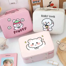 Borse cosmetiche INS KAWAII Pastel Organizzatore per cosmetici graziosi box di stoccaggio di trucco di grande capacità di viaggio per viaggi portatili da donna Case di sacchetti cosmetici 230815