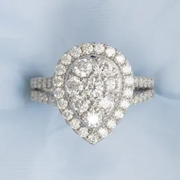 Элегантное женское обручальное кольцо S925 Серебряное серебро VVS D Цвет Moissanite Ring для вечеринки свадьба хороший подарок