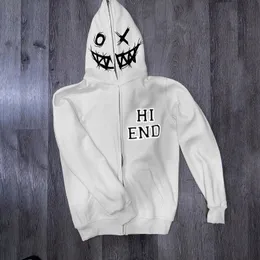 Herrtröjor tröjor gotiska grunge zip hoodie man hip hop grafiska tröja överdimensionerade casual loose harajuku y2k kvinnor streetwear 230815