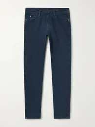 Jeans Mens Tasarımcı Uzun Pantolon Rahat Tasarımlar Loro Piana Yeni Mavi Slim Fit Jeans Europoean ve American Solid Pantolon