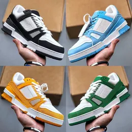 Designerschuhe für Männer Frauen Logo geprägter Trainer Casual Sneaker Black Denim White Grey Sky Blue Jaune Orange Grüne Luxus Low -Bahn -Herren -Trainer Flat Sneaker