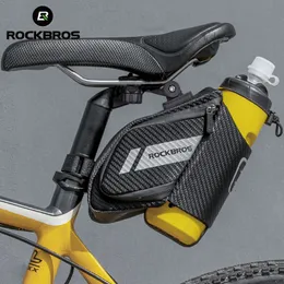 Panniers väskor Rockbros 15L Bicycle Bag Water Repellent Hållbar reflekterande MTB -vägcykel med flaskficktillbehör 230815