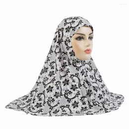 Ethnische Kleidung H062 mittelgroße Gebet Hijab 60 60 cm Muslim Mädchen Amira einfache Ziehen Sie auf islamischem Schalkopfpackband Stirnband