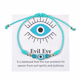 Charm Bilezikler Türkiye Mavi Kötü Göz Kartı Bilezik Kadınlar El Yapımı Halat Zinciri Kristal Şanslı Gözler Boncuklar Kız Parti Takı Hediye Çift Dhyz4