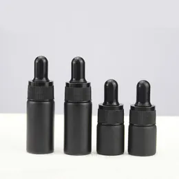 luxury mini 10ml matte black white essential oil glass pipette dropper bottle 5ml wholesale Xcevx