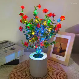 장식용 꽃 테이블 램프 꽃 나무 램프 요정 책상 나이트 라이트 usb 충전 홈 침실 조명 조경 발렌타인 데이 선물