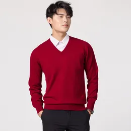Sweaters masculinos Man Pullovers Winter Fashion Vneck Sweater lã Jumers