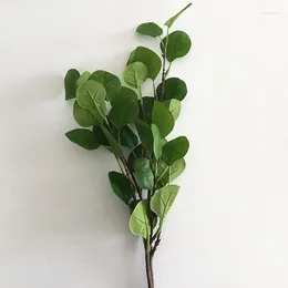 장식용 꽃 6pcs/로트 시뮬레이션 꽃 도매 인공 실크 잎 지점 가정 장식