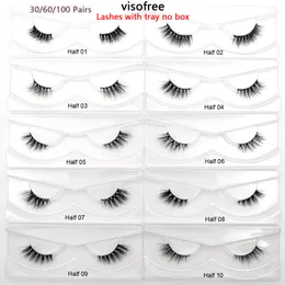 False Eyelashes 3060100 Pairs Visofree Half Lashes in Trays No Box Wholesale Mink Lash Natural Short Wispy 230816