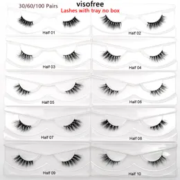 Falska ögonfransar 3060100 Par Visofree Half Lashes in Mages Inga Box Wholesale Mink Lash Natural Short Wispy 230816