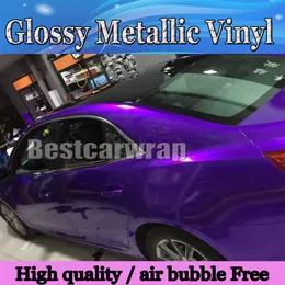 Premium Candy Gloss Midnight Purple Vinyl Wrap Wrap z bąbelkiem powietrza błyszcząca metaliczna fioletowa folia folia rozmiar1 52 20m 262V