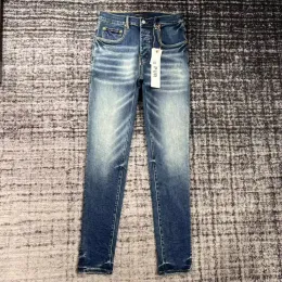 Jeans firmati Jeans da uomo Jeans viola Pantaloni firmati pantalones Uomo Strappato dritto Regular Denim Lacrime lavate Old Long Jean m3IW #