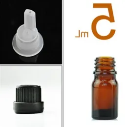 Glass Bottles for Essential Oils 5 ml Refillable Empty Amber Bottle with Orifice Reducer Dropper and Cap DIY Supplies Tool & Accessorie Aawo