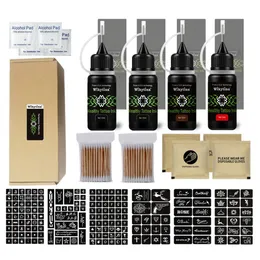 Tinta corporal 10 ml kit de tatuagem de suco natural temporário henna pigmento semipermelente à prova d'água com modelo de pintura Ferramentas Art 230815