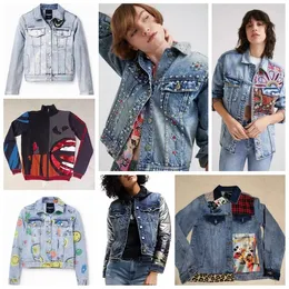 Womens Jackets Original Spanish Unique Patchwork Sequins Embroidered Denim Coat mismatched 23 Years 230815