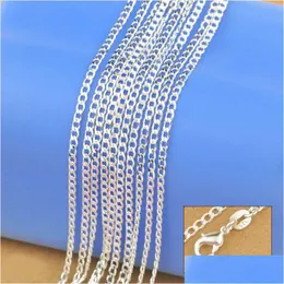 Chains New Factory Sale 10Pcs 16-30 Genuine Solid 925 Sterling Sier Fashion Curb Necklace Chain Jewelry With Lobster Clasps Drop Deliv Dhedg