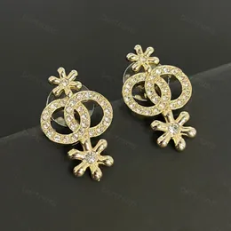 Luksusowe złotą biżuterię Diamond Kolczyki Projektantek dla kobiet kolc w kolorze moda Bling Fling Dangle Emering Hoops Kolejność Jewlery 238161c