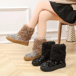 Botas de inverno luminárias de tubo curto botas de neve para mulheres espessadas e confortáveis ​​pão de algodão com solas grossas femininas sapatosl0816