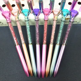 Ballpoint Pens 48Pcs Large Diamond Rotating Ballpoint Pen Quicksand Rotary Ball Pens Crystal Gem Ballpoint Student Prize 230815