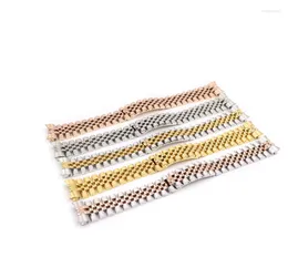 Uhr Reparaturkits hochwertige 20 mm 316L Edelstahl Jubiläums Silber Zwei -Ton -Rosé -Gold -Armband Armband Festbranchenkrümmungsgelenk gebogen