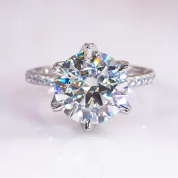 Fedi nuziali Anello con 5 diamanti Argento sterling S925 con gioielleria raffinata placcata platino per donna Certificato regalo 230829