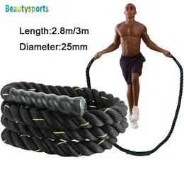 Jump Ropes 25mm Heavy Rope Crossfit Weighted Battle Skipping Power Improve Strenght Training Fitness Home Gym Equipment 230816