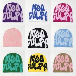 Beanieskull Caps Mea Culpas Beanie Ins Y2K CAP FASION FASHION HOR FOR WOMEN MENユニセックスコールドウールレターJACROS GORROS DROP 230816