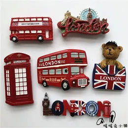 Magneti frigoriti British Bus London Bridge Telephone Booth Resin Magnet 230815