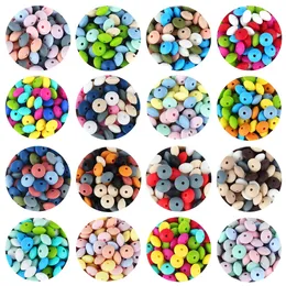 Zähnen Spielzeug 30pcs Baby Linsen Silikonperlen 12mm Baby Zähler Zahnen Perlen BPA Free DIY Geborene Oral Care Nagetierstapfenkette Perlen 230814