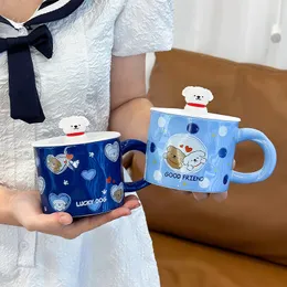 En son 14.5oz sevimli ayı seramik mark fincan kahve kupası bir kaşıkla, birçok stil herhangi bir logoyu özelleştirmeyi seçer