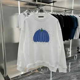 3D Baskılı Sweatshirt Erkek Kadınlar 1V Tasarımcı Kazak Kabak Serisi Uzun Kollu Tshirt Yuvarlak Boyun Kapşonlu Büyük Boy Sweaters Sıradan Pullover Ceket