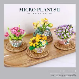 블록 DIY 꽃병 초기 여름 LMMORTAL POTTING PLANTS 정원 빌딩 블록 클래식 모델 미니 B 어린이 세트 키트 장난감 R230817