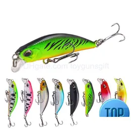 Baits Lures 1 Pcs Minnow Fishing Lure 68Mm 2.7G 3D Eyes Crankfish Bait Wobbler Artificial Plastic Hard Tackle Drop Delivery Sports O Dho21
