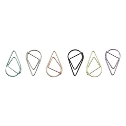 Bookmark 6 colors Mini Raindrop shape Metal Simple Bookmarks Po Folder Beautiful Paper clip 600pcsset 230816