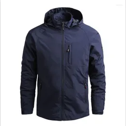 Herrjackor Autumn Winter Casual Zipper Jacket mode män tjock kappa huva sportkläder varma utkläder överdimensionerade kläder för hane