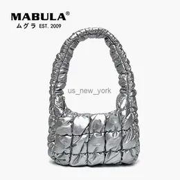 Hobo MABULA Soft Down Padded Women Shoulder Bag Winter Quilted Leather Underarm Bags Stylish Simple Solid Phone Purses Tote Handbag HKD230817