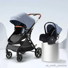 عربات# 2023 NEW 3in1 Baby Stroller Carriage عربة طي قابلة للطي Baby Bassinet الفاخرة متعددة الوظائف مع مقعد السيارة R230817