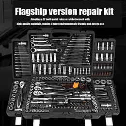 Tool Box 121Pcs Work Tools Spanner Automotive For Motorcycles Set Waterproof Protective Case Torque Wrench Hand Toolbox 230816
