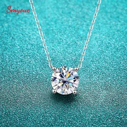 Pendant Necklaces Smyoue White Gold Plated 15CT Necklace for Women Classic Four Claws Wedding Jewelry S925 Sterling Silver GRA 230817