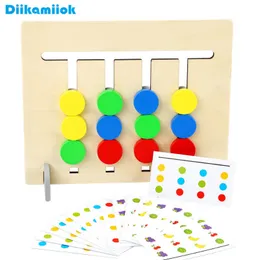 Sports Toys Ahşap Montessori Oyuncak Dört Renkli Meyve Çift Taraflı Eşleşen Oyun Mantıksal Akıl Yürütme Eğitimi Çocuklar İçin Eğitim 230816