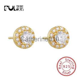 Charm Classic Dauphine Zirconia Halo Single Stone Earrings 925 SterlSilver 14k Gold Plated Fine Jewelry J230817