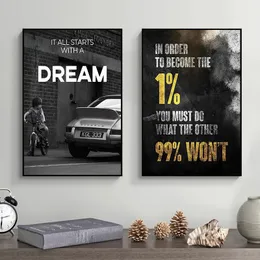 Unternehmer motivational Qoutes Poster und Drucke inspirierende Leinwand Malerei Wandkunst Bilder Büro Wanddekoration für Freund Wo6