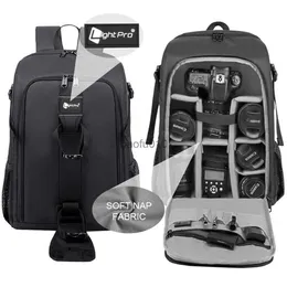 Acessórios para bolsas de câmera Câmera de grande capacidade Câmera ombros à prova d'água Backpack Video Tripé DSLR Bag com capa de chuva para Canon Nikon Pentax HKD230817