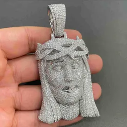 10k in argento oro 925 ghiacciato gioielli da rapper hip hop uomini diamanti moissanite jesus pendant
