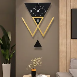 Wall Clocks Art Modern Luxury Silent Living Room Interior Electronic Metal Clock Stylish Reloj Para Pared Home Decoration