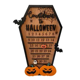 Andra evenemangsfest levererar Halloween advent kalender trä nedräkning till juldekor skräck ornament spöke design för inomhus hemfest dekoration 230816