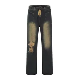 Sommer-Unterteil für Damen und Herren, zerrissenes Vintage-Jeans-Hosenpaar mit gerader Daunenwaschung im alten High-Street-Stil