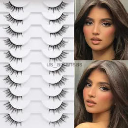 Falska ögonfransar 10pairs Half Eyelashes Cosmetics Natural Lashes Mink Fluffy False Eyelashes Female Make Up Winged 3D Cat Eye Eyelash Extensions HKD230817