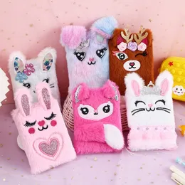 Notas de notas Kawaii Cartoon Bunny Plush Diary Book Notebook